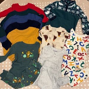 Cozy & Colorful 🐻 10-Piece Fall Bundle – Pajamas, Fleece & Everyday Layers